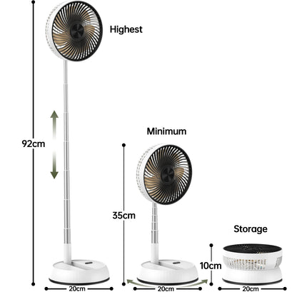 Portable Oscillating Standing Fan with Remote