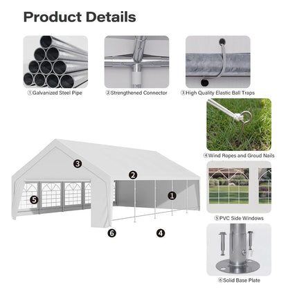 20x30 Party Tent, Heavy Duty Outdoor Canopy