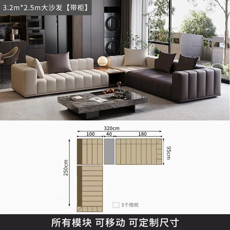 Chinese Leather Living Room Sofas Designer Floor
