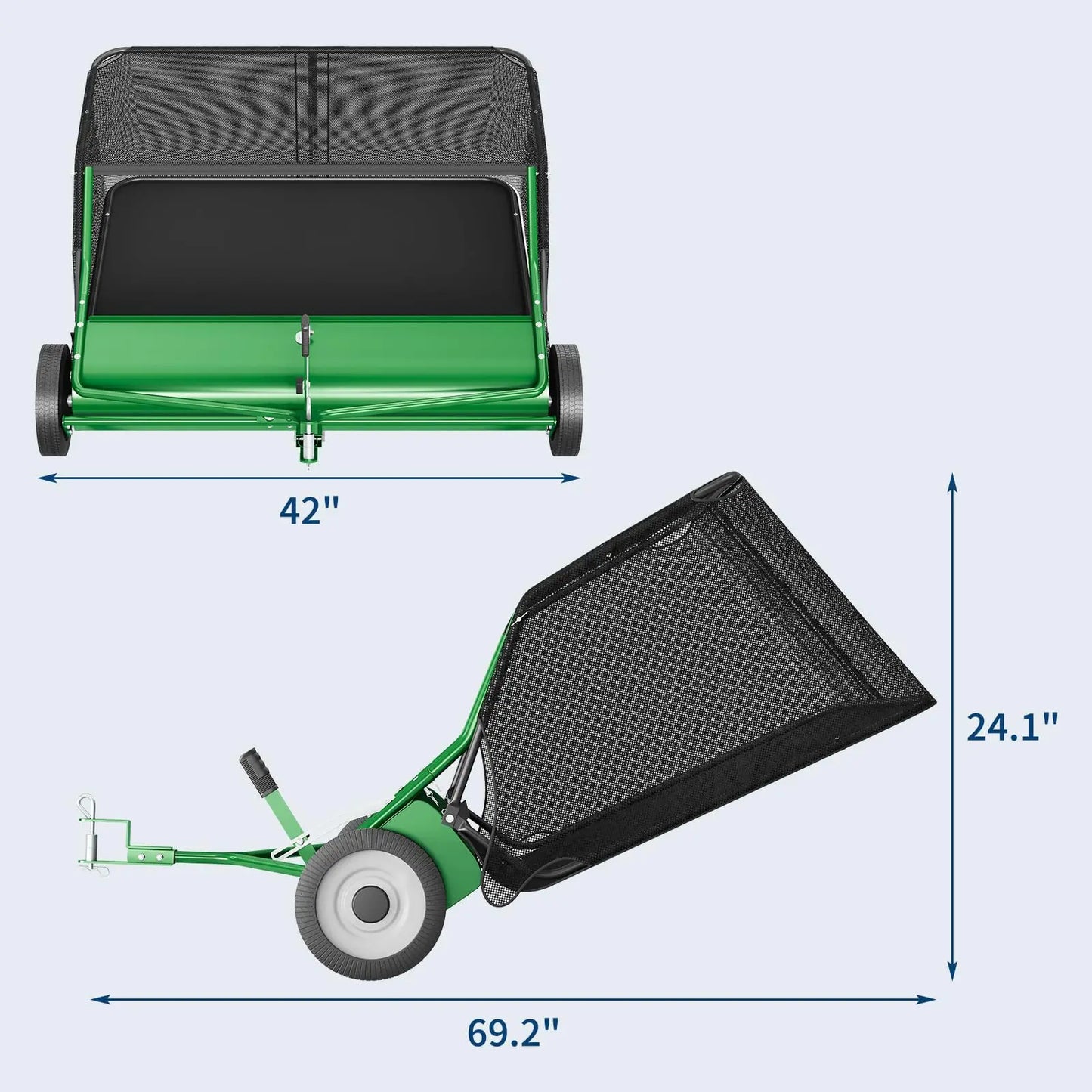 Large-Path Tow-Behind Lawn Sweeper – 42-52 Inch