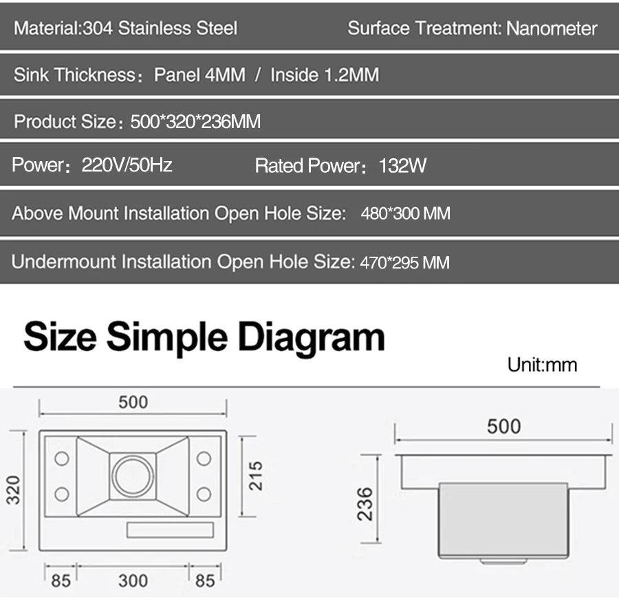Nanometer Flip Cover Hidden Kitchen Sinks