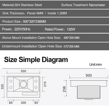 Nanometer Flip Cover Hidden Kitchen Sinks