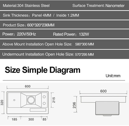 Nanometer Flip Cover Hidden Kitchen Sinks