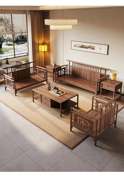 New Chinese Style Black Walnut Official Hat Sofa
