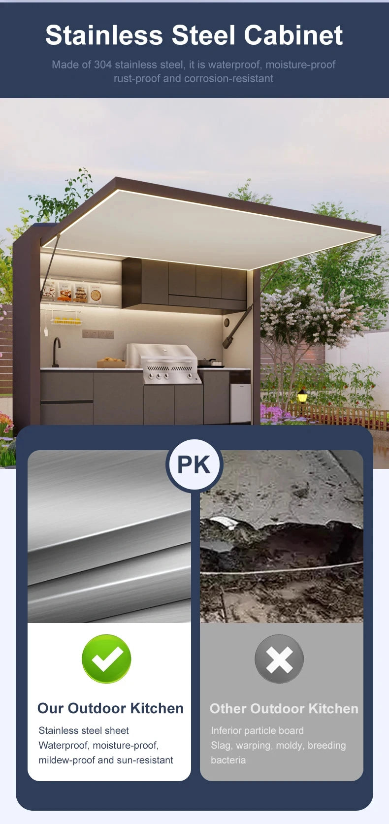Customized Garden Kitchen with Modular Cabinets