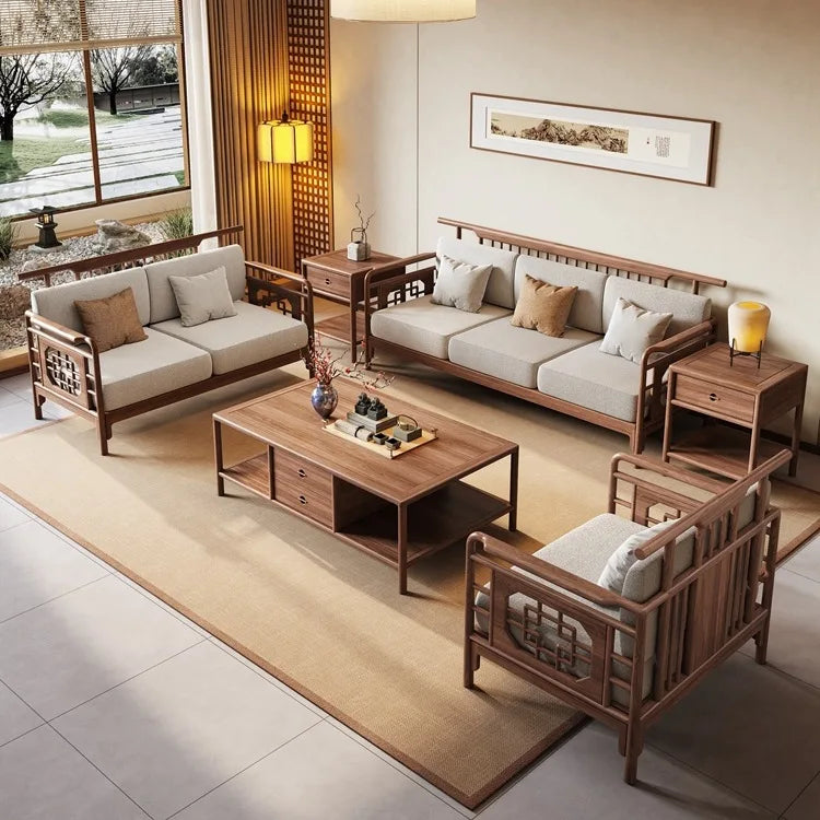 New Chinese Style Black Walnut Official Hat Sofa