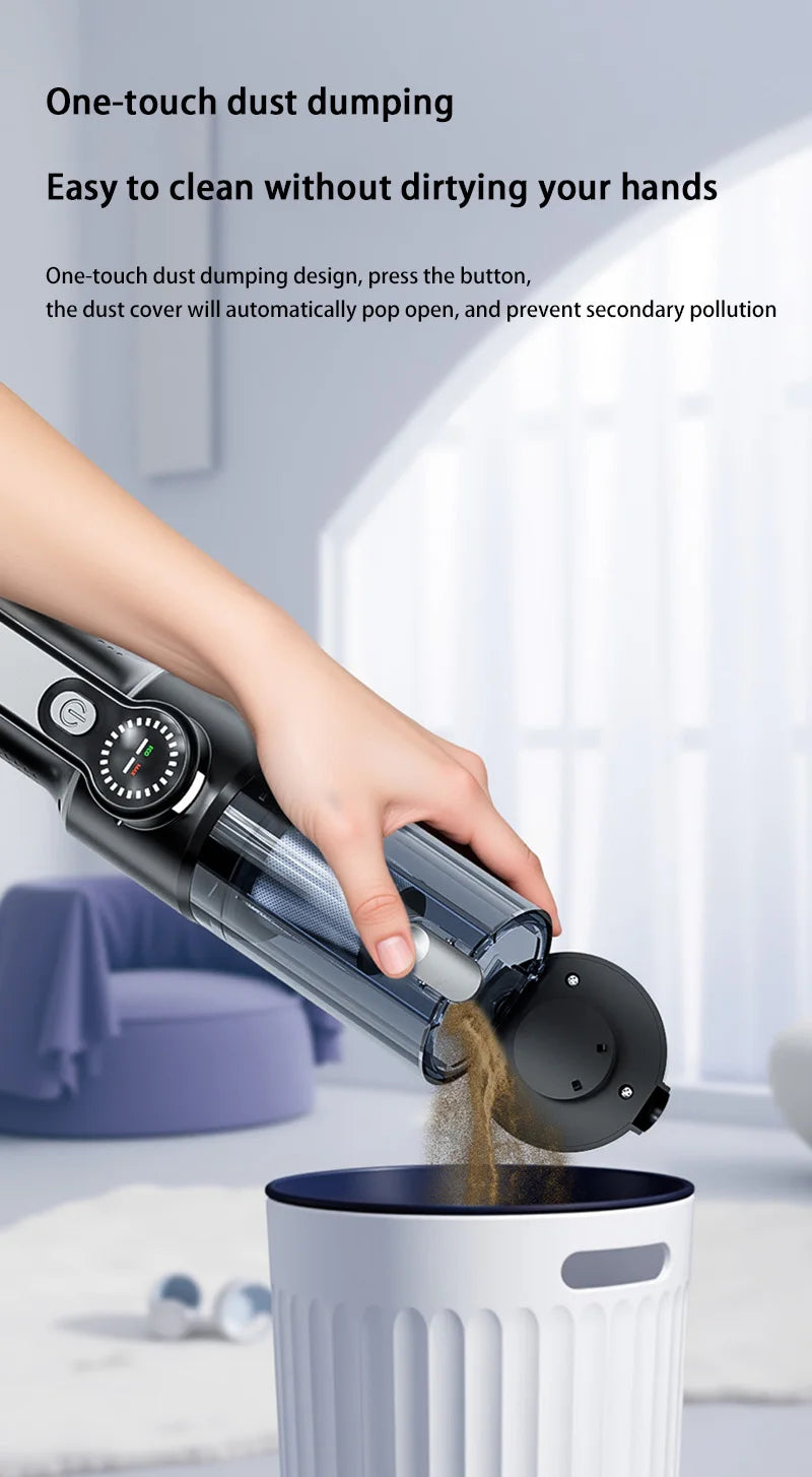 Car Vacuum Cleaner Wireless One-Button Dust Dump