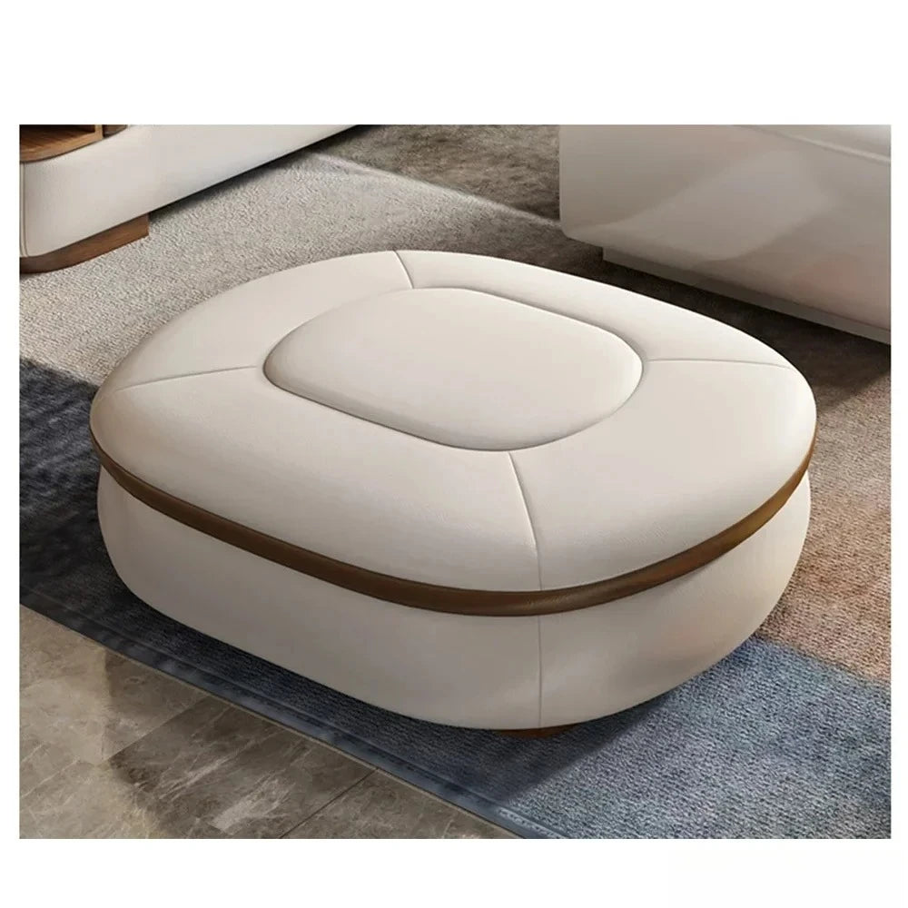 Luxury L-Shaped Genuine Leather Sectional Sofa