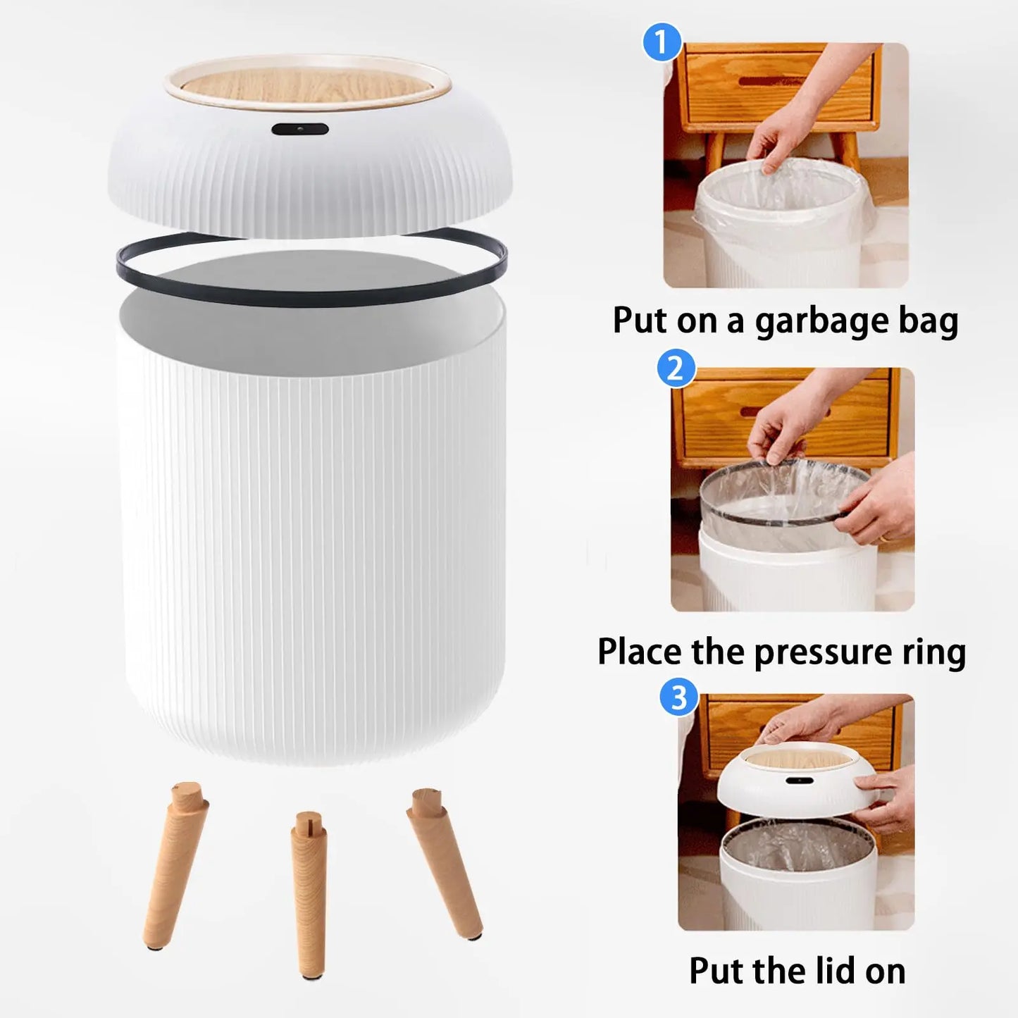 Automatic Trash Can with Lid,  Small Plastic