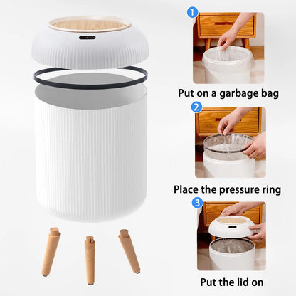 Automatic Trash Can with Lid,  Small Plastic