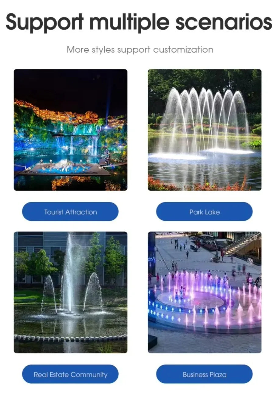 Outdoor Round Mini Dancing Fountain Garden Water