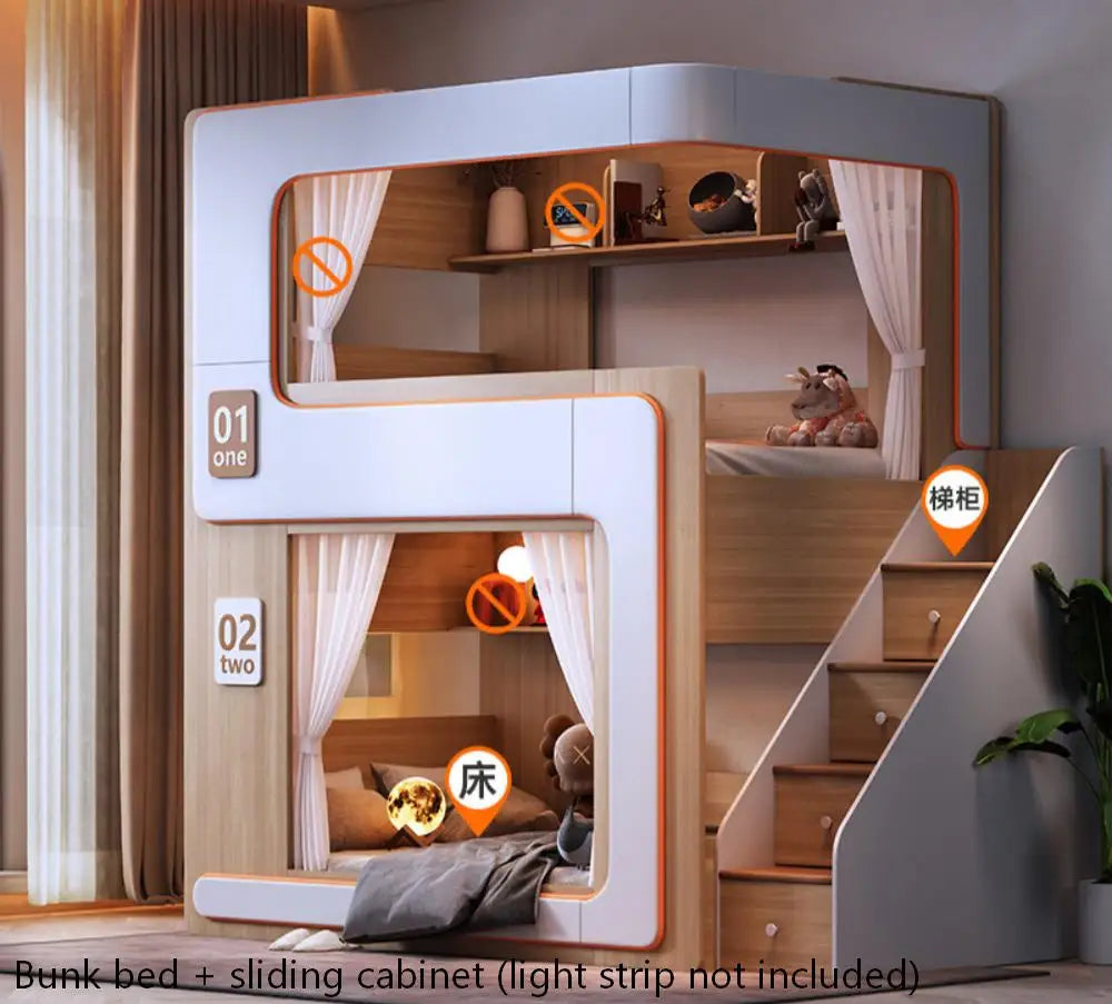Simple Small Space Bunk Bed for Kids Floating Style