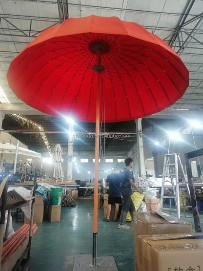 Customized White Garden Patio Outdoor Umbrella Parasol