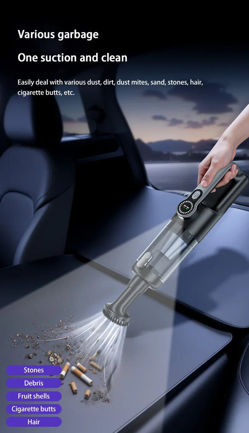 Car Vacuum Cleaner Wireless One-Button Dust Dump