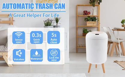Automatic Trash Can with Lid,  Small Plastic