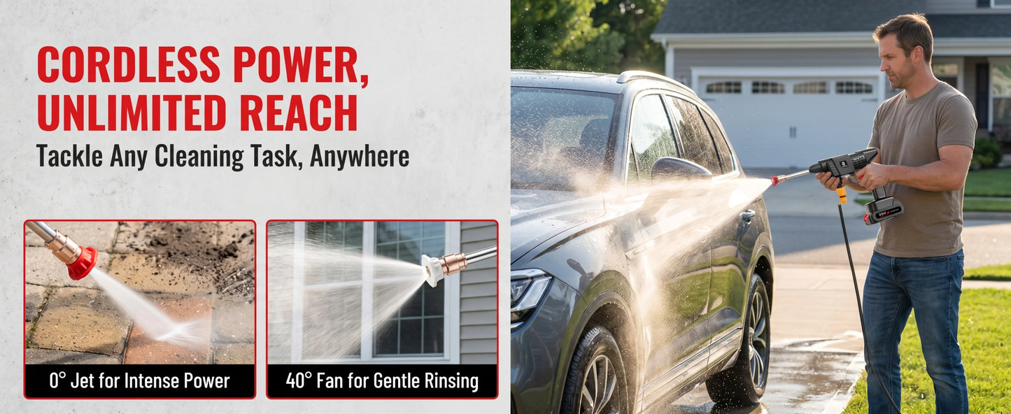 For Car/Floor/Patio Portable Battery Power Washer