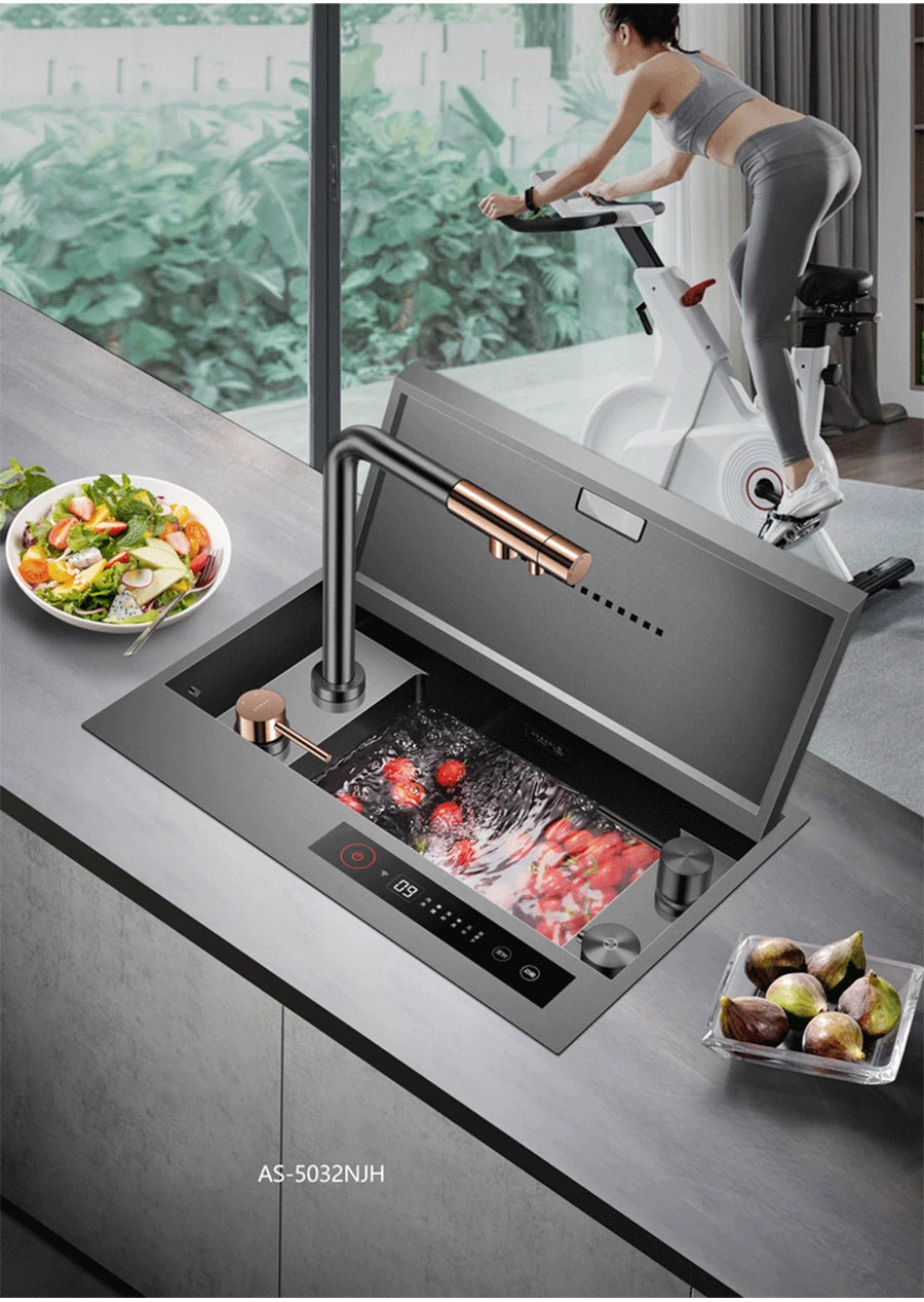 Nanometer Flip Cover Hidden Kitchen Sinks