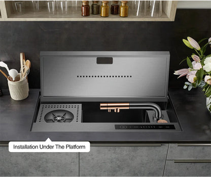 Nanometer Flip Cover Hidden Kitchen Sinks