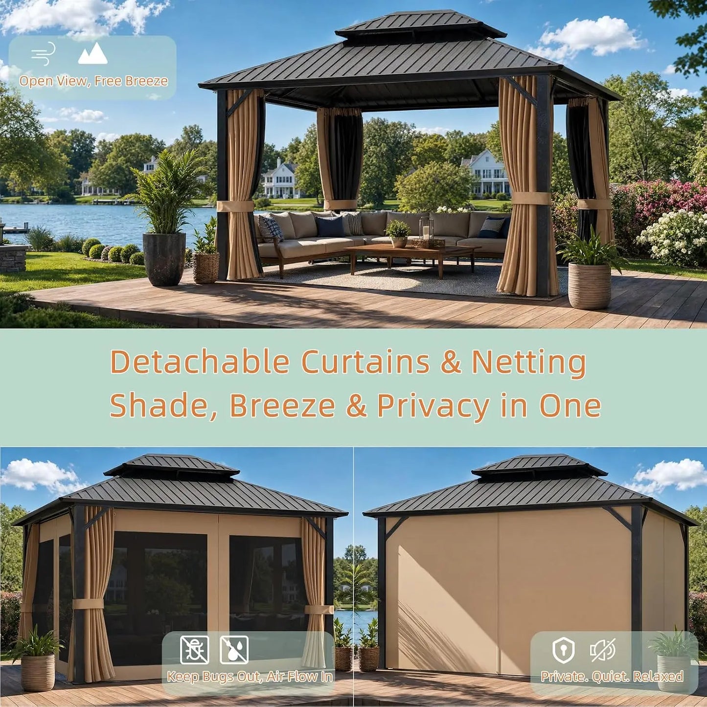 Gazebo Outdoor Gazebos, Hardtop Grill Gazebo garden