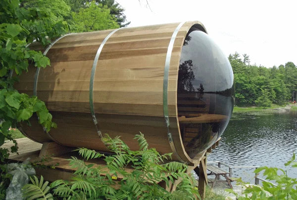 Fas Sauna Solid Wood Garden Panoramic Barrel Outdoor