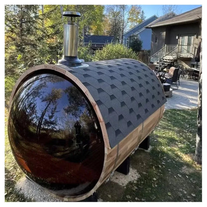 Fas Sauna Solid Wood Garden Panoramic Barrel Outdoor
