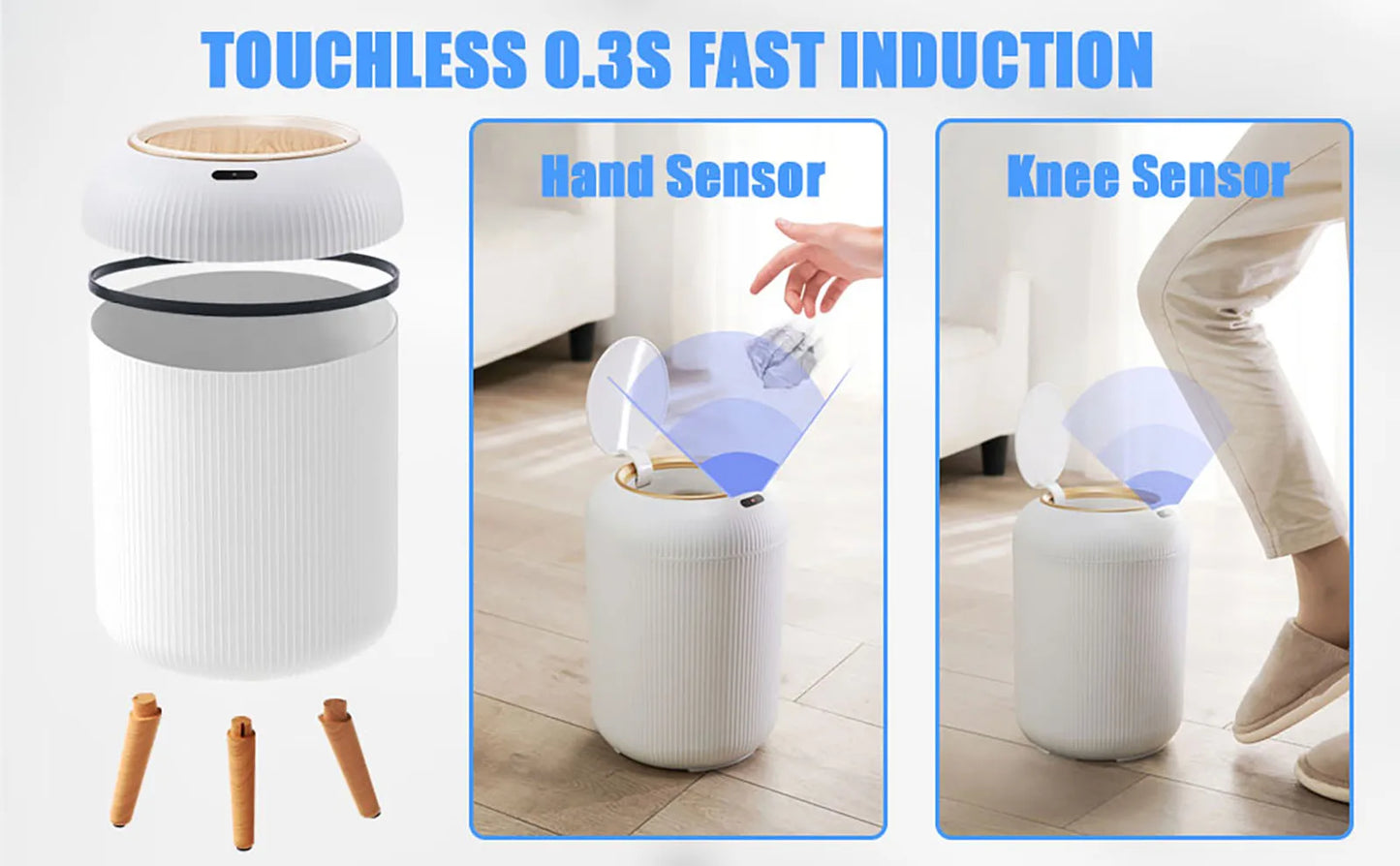 Automatic Trash Can with Lid,  Small Plastic