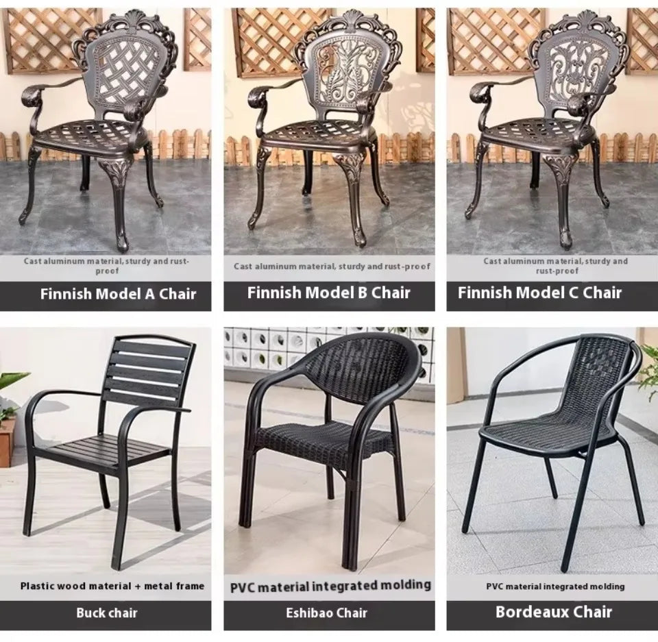 Cast Aluminum Outdoor Dining Set 6-8 Seater Table