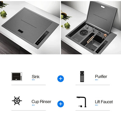 Rinser Bar Counter Island Hidden Kitchen Sinks