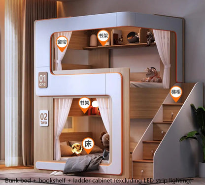 Simple Small Space Bunk Bed for Kids Floating Style