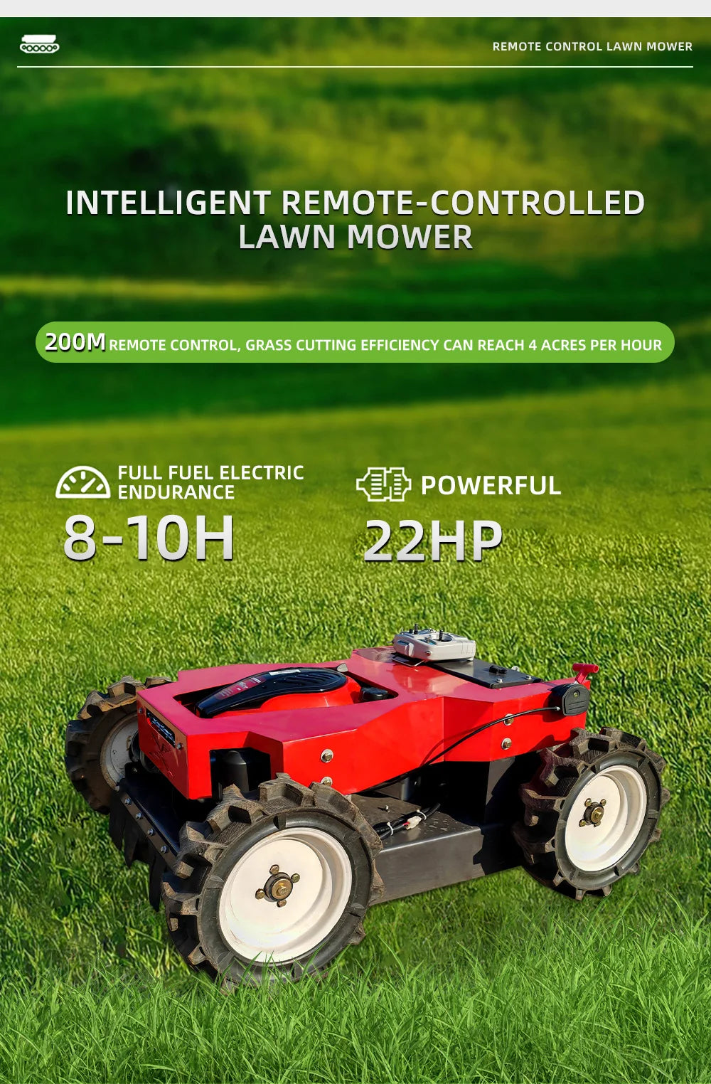 All Terrain Crawler Grass Cutter Remote Control 4-Stroke
