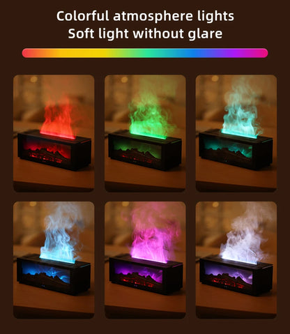 Flame Essential Oil Diffuser, 3D Flame Fireplace