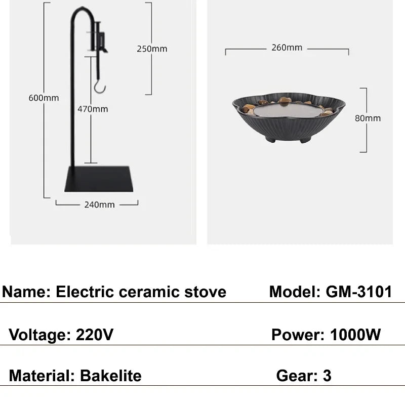 1000W Electric Ceramic Stove Office Smart Tea Stove