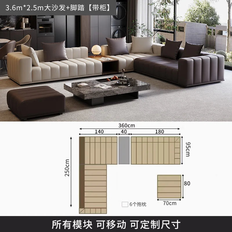 Chinese Leather Living Room Sofas Designer Floor