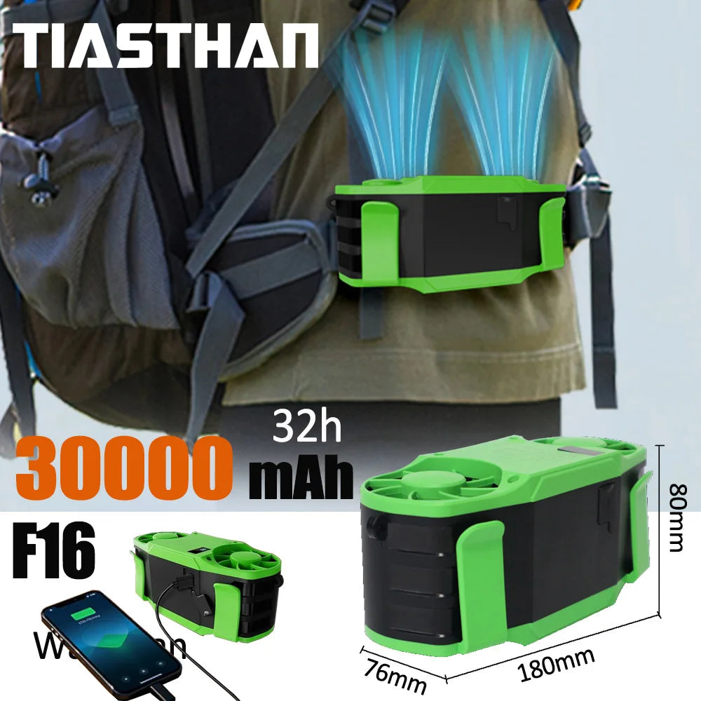 Rechargeable Waist Clip Fan 30000mAh 7 Speed