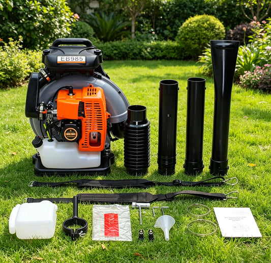 63cc 2-Stroke Backpack Leaf Blower, 2.7kW High Power