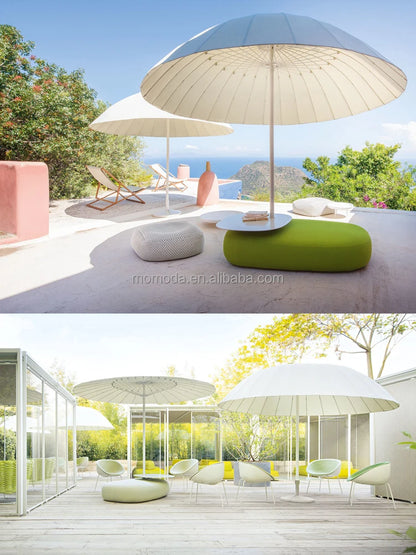 Customized White Garden Patio Outdoor Umbrella Parasol