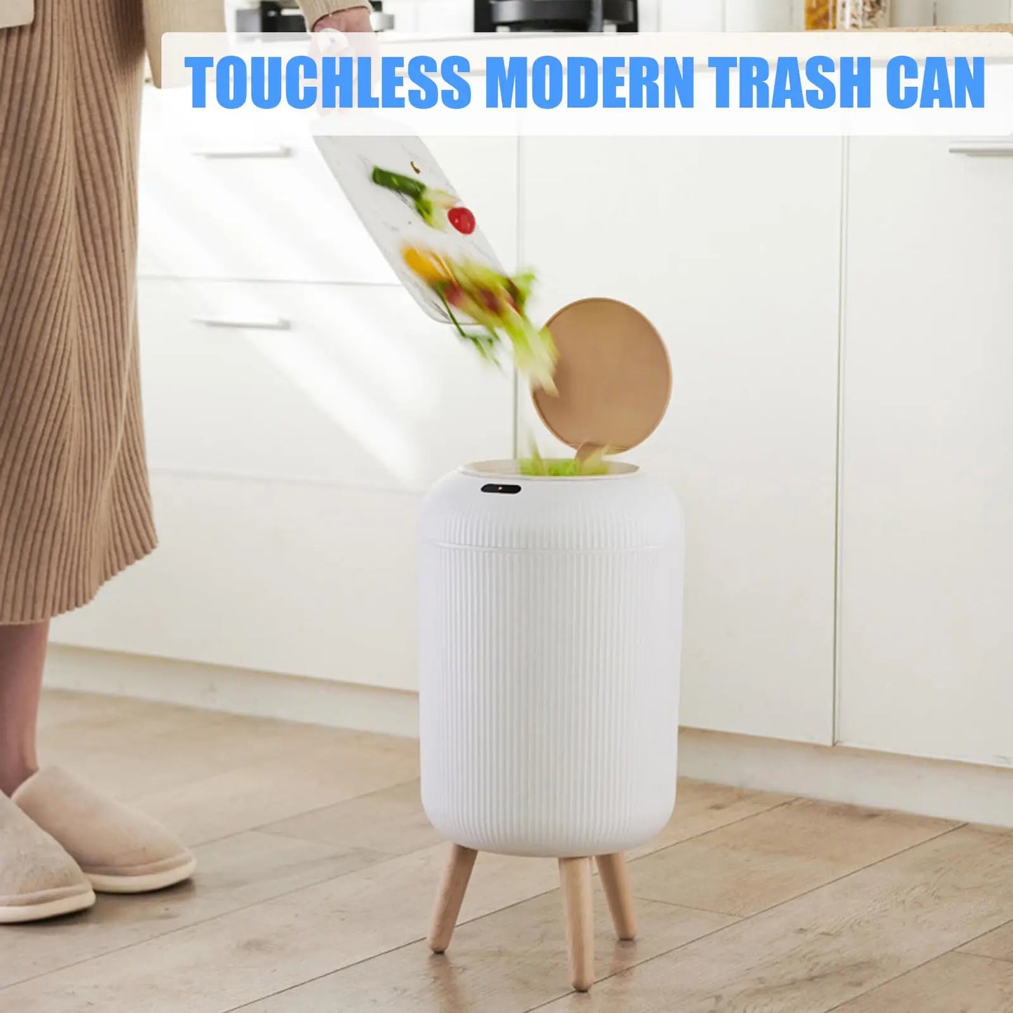 Automatic Trash Can with Lid,  Small Plastic