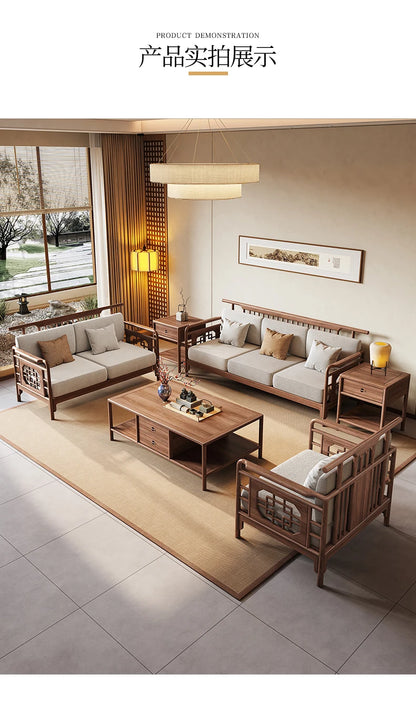 New Chinese Style Black Walnut Official Hat Sofa