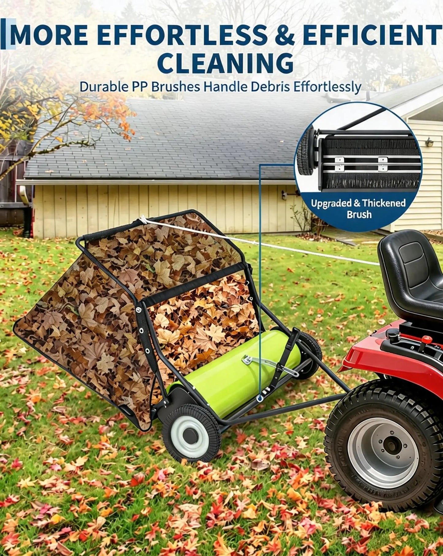 Large-Path Tow-Behind Lawn Sweeper – 42-52 Inch