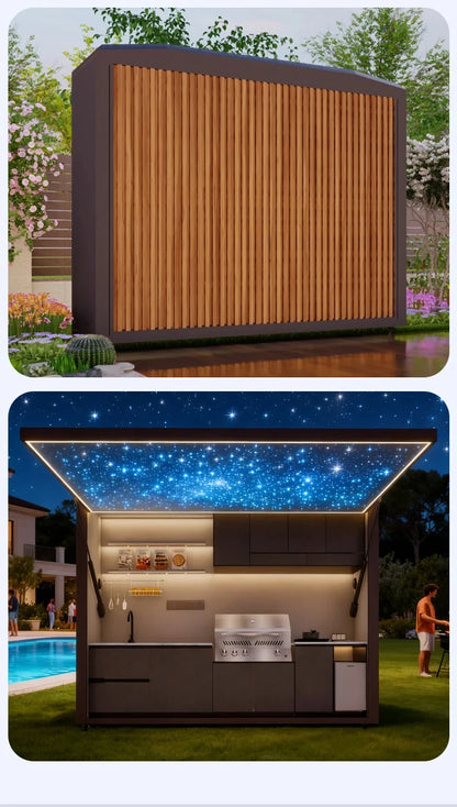 Customized Garden Kitchen with Modular Cabinets