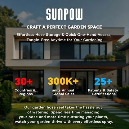 SUNPOW Retractable Garden Hose Reel,5/8in×100FT