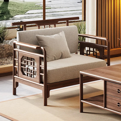 New Chinese Style Black Walnut Official Hat Sofa