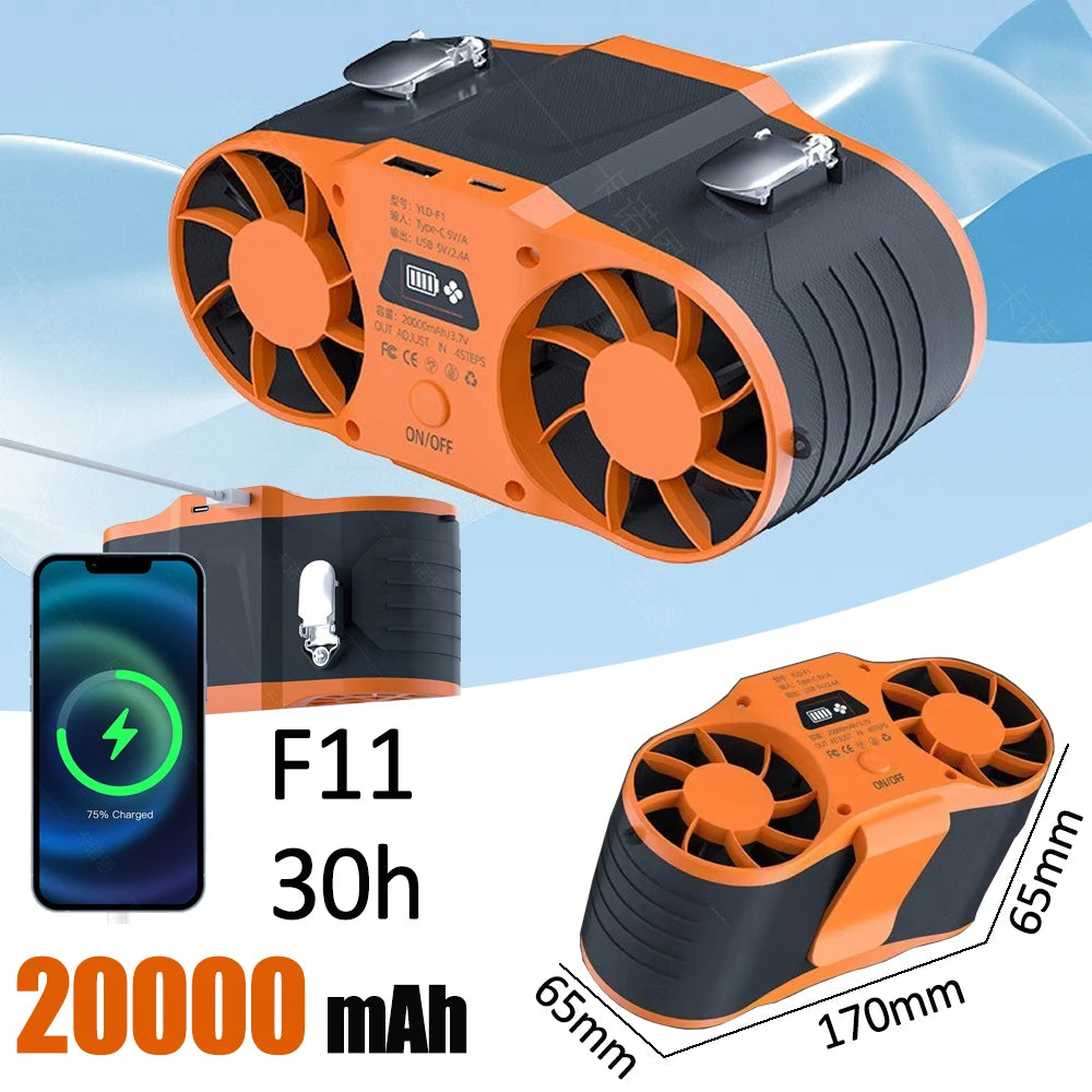 Rechargeable Waist Clip Fan 30000mAh 7 Speed