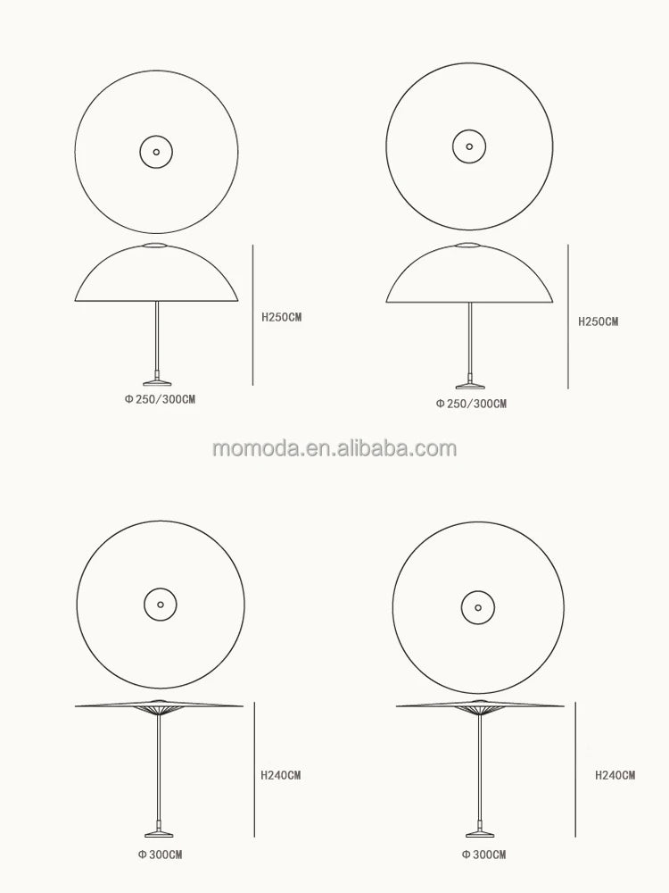 Customized White Garden Patio Outdoor Umbrella Parasol