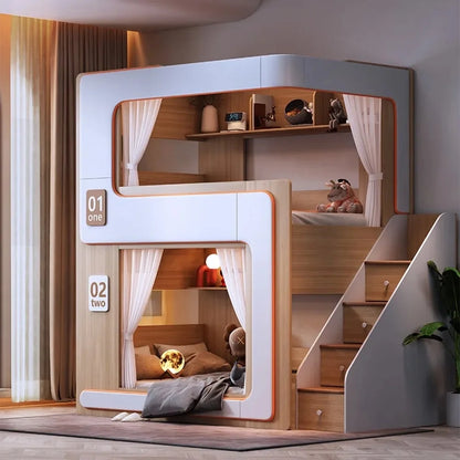 Simple Small Space Bunk Bed for Kids Floating Style