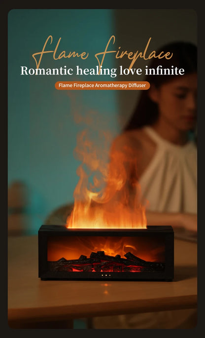 Flame Essential Oil Diffuser, 3D Flame Fireplace