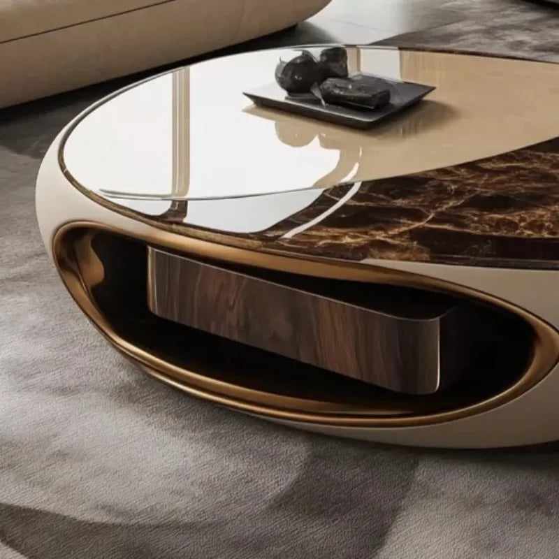 Oval Classic Living Room Coffee Tables Brown