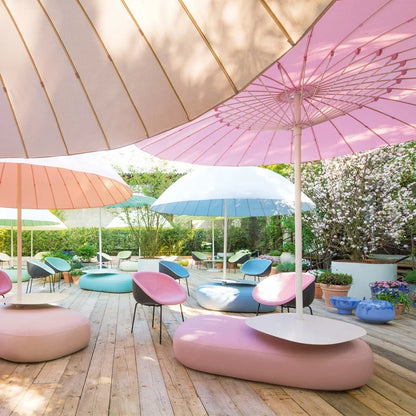 Customized White Garden Patio Outdoor Umbrella Parasol