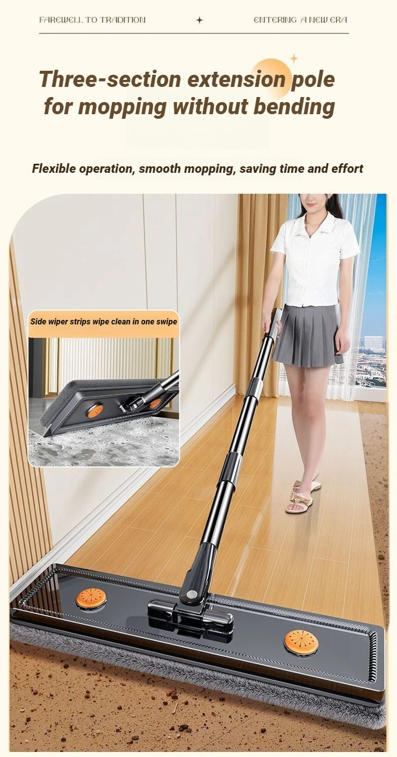 Hand Free Spin Flat Mop 40cm With Scraper