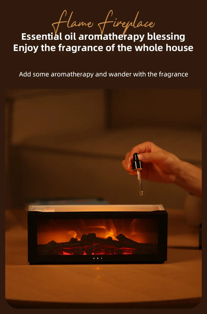 Flame Essential Oil Diffuser, 3D Flame Fireplace